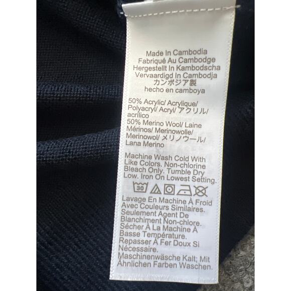 J.Crew Merino Wool Blend Sweater Polo Navy Small NWT - Picture 8 of 9